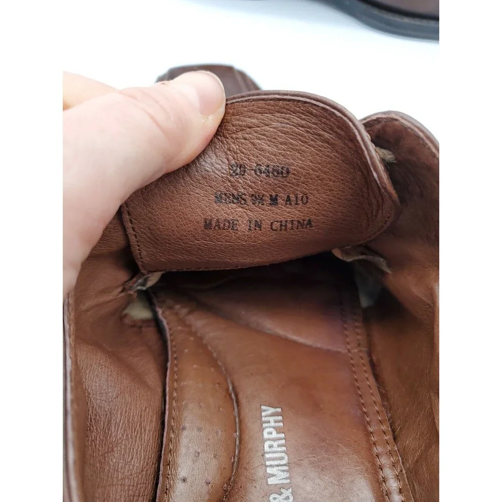 JOHNSTON & MURPHY Men's Shoes Bicycle Toe Oxfords Sz 9.5 M Brown Leather
